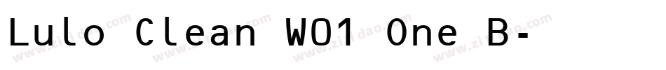 Lulo Clean W01 One B字体转换